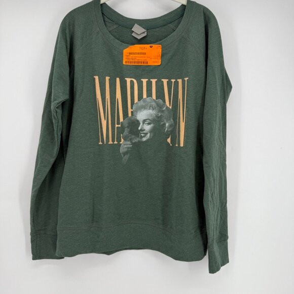 Marilyn Monroe Dog Portrait Lightweight French Terry Wide Neck Graphic Shirt - Picture 2 of 13